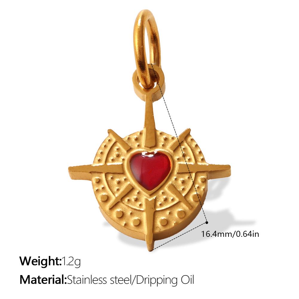 

European and American New Fashion Versatile Jewelry Accessories Retro National Tide Geometric Multi-shape Contrasting Color Pendant 2026