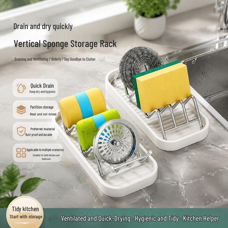 Wall-Mounted No-Drill Soap Box and Draining Bathroom Storage Rack