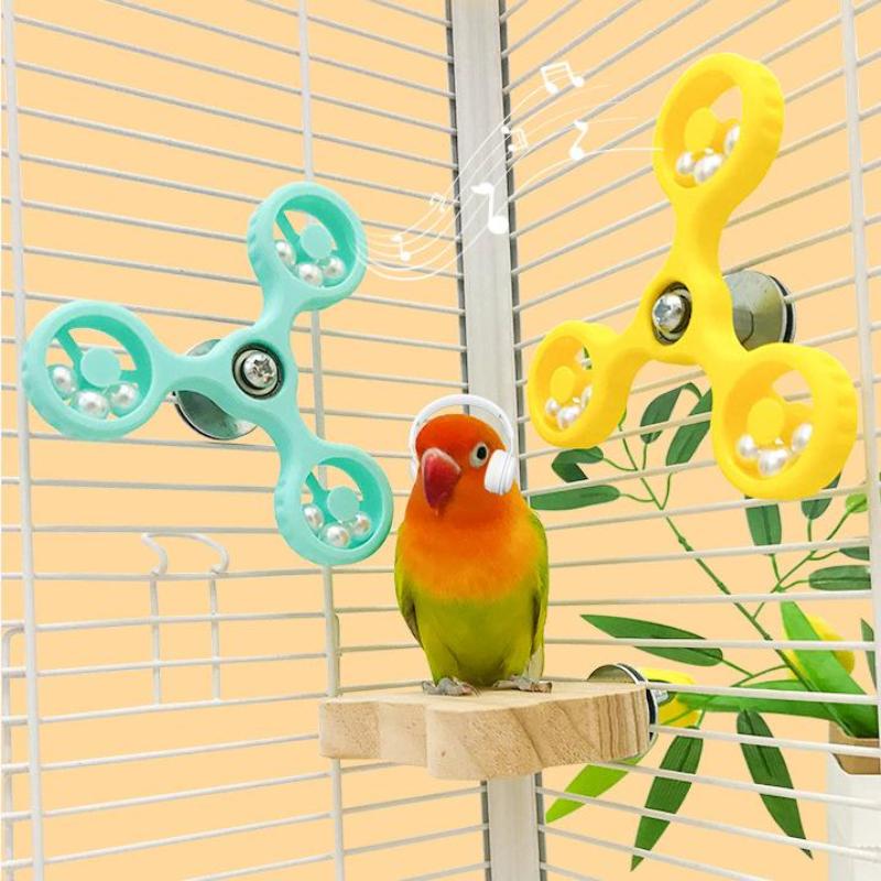 Interactive Bird Parrot Rotating Windmil Toys Parrot Self Pleasure Relieve Boredom Bite Relieve Stress Toy Bird Cage Accessories
