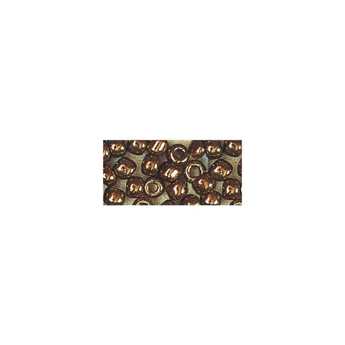 Rocailles,2,6 mm av. Garniture d'argent, boîte 16 g, cuivre