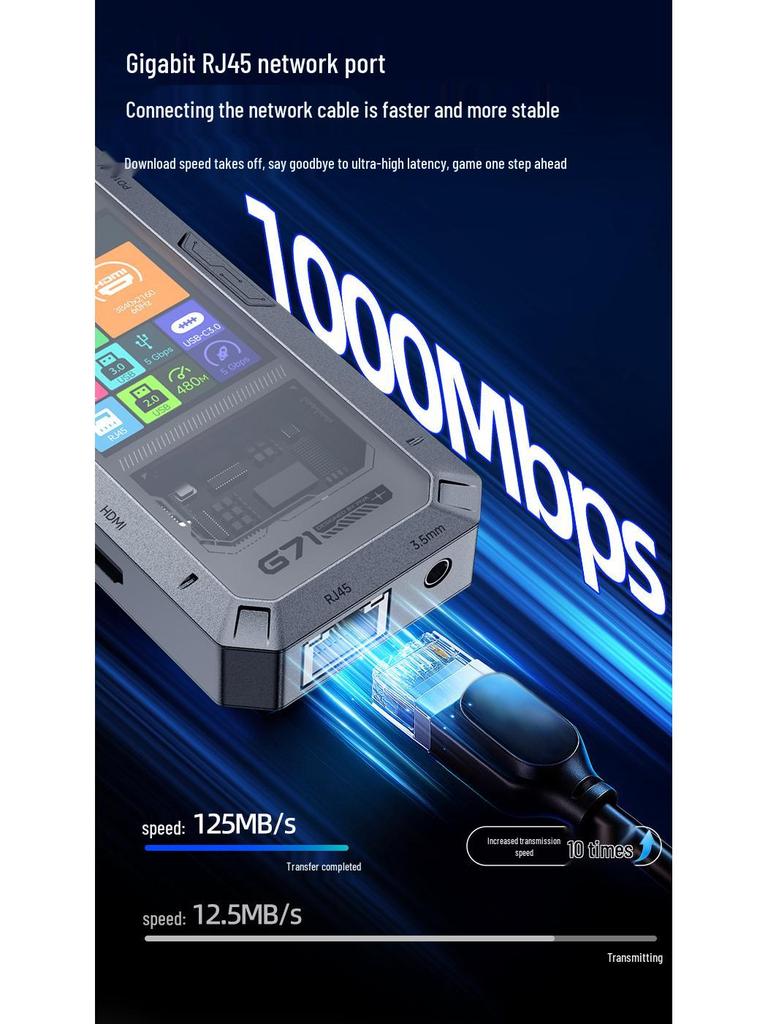 עמדת עגינה חכמה Piva G71 Type-C: HDMI 4K60Hz, Ethernet Gigabit, מפצל מהירות גבוהה