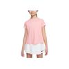 Dri-Fit Solid Logo Round Neck Short Sleeve T-Shirt Kids Tops Coral-Pink CV7567-611
