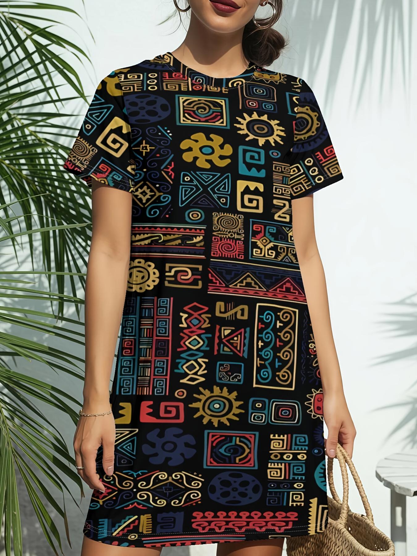 

Women s Short Sleeve T-Shirt Dress - Crew Neck -Line Dress with T-Shirt Top ;. Casual Spring Summer Outfits. Versatile Blouse Style Dress Suitabl fr 9XL дубильна кора