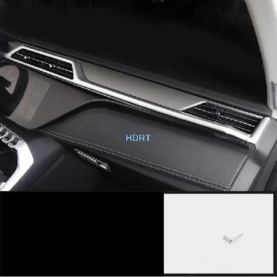 Car Styling Gear Shift Box Panel Frame Outlet Glass Switch Cover Trim Kit For Ford Territory  + ABS Chrome Silver Interior