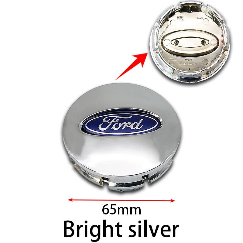 ABS 65mm Car Styling Wheel Center Hub Cap Emblem Logo Hub Cap Silver For Ford Fiesta Mondeo Fusion Explorer Escape Car Styling