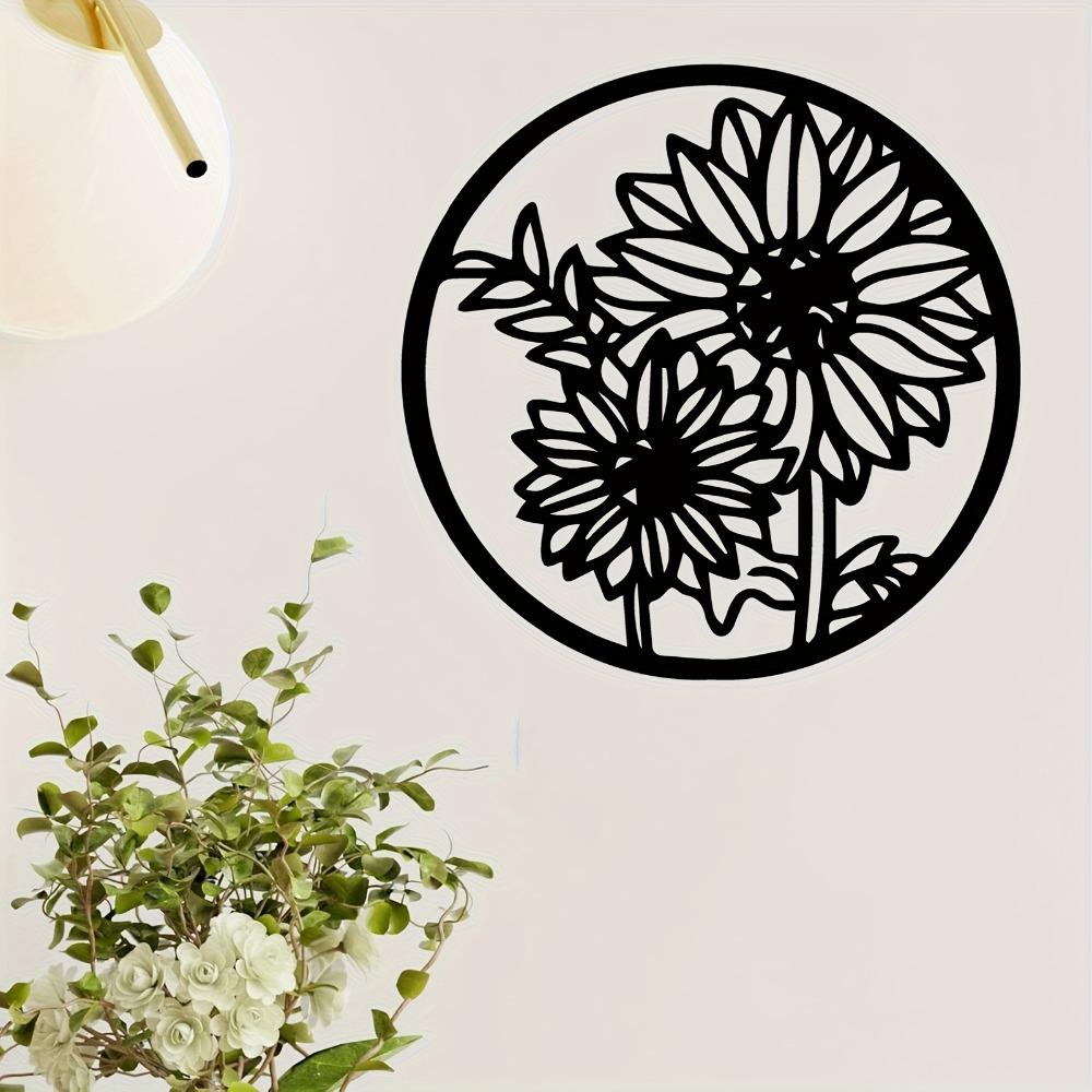Metal Wall Art Sunflower Sculpture Mural Gift for Nature Lovers Rustproof Outdoor Garden Decor