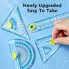 4pcs Soft Silicone Straight Ruler Non Slip Triangle Rulers Simple Stationery Ruler  School Office