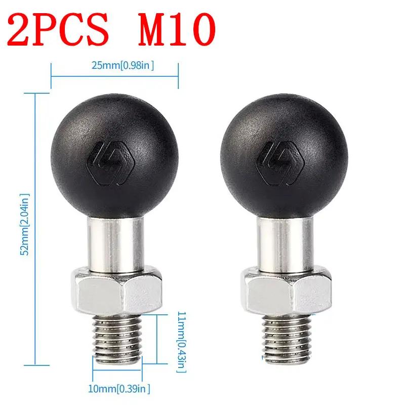 M8/M10 Screw Motorcycle Handlebar Mount Rearview Mirror Ball Head Clamp Base Stainless Steel Phone Holder Handlebar Bolt Bracket