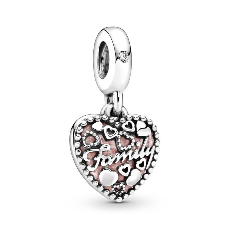 Doe-het-zelf Dames Sieraden Cadeaus Roze Paarse Serie Charms Glinsterende Oneindigheid Harten & Sterren Lavendel Bloemen Kralen Passend op Originele Armband