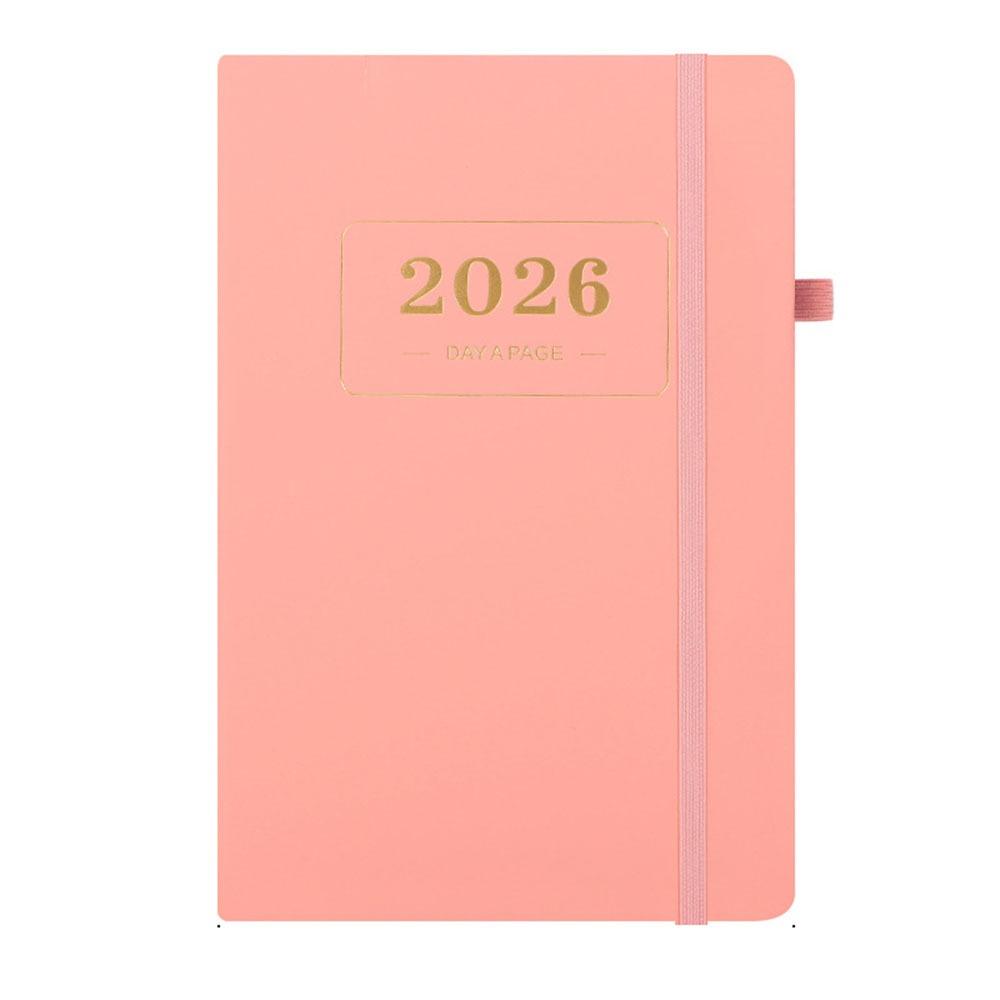 PU Leather 2026 Daily Planner 2026.1.1-2026.12.31 Calendar Book Portable Agenda Notepad  Office