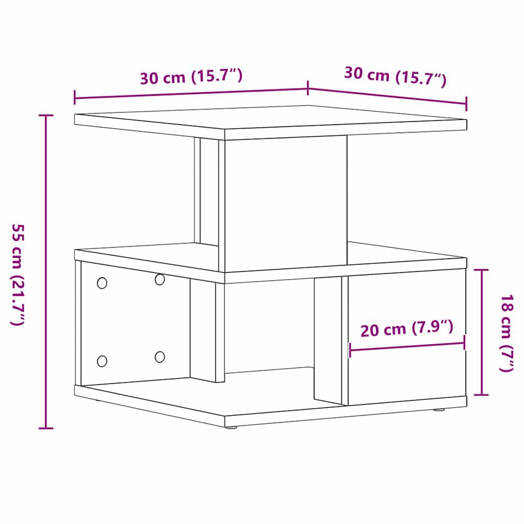vidaXL Beistelltisch Schwarz Eiche 40x40x40 Cm Holzwerkstoff