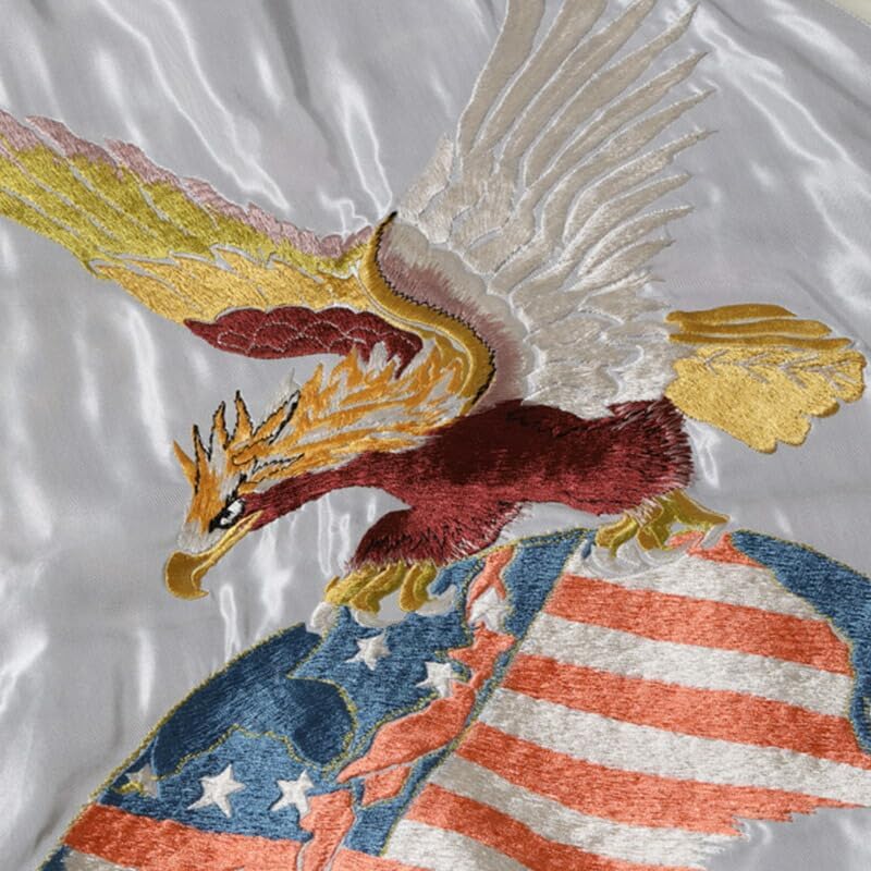 Taylor Toyo Souvenir Jacket Sukajan Lot Late 1940s Style Acetate Souvenir Jacket 190 Silver L No. TT15390-190 / “EAGLE” × “JAPAN MAP”