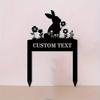 Exclusive Custom Bunny Garden Spike Iron Marker Lawn Courtyard Ground Adornment Holiday Decor