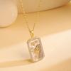 Colored Zircon Horoscope Necklace - European & American Style, Women's Light Luxury Accessory for Autumn/Winter