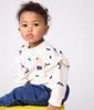 Petit Bateau Sweatshirt Pullover Size 36 95cm A0EE4, Off-White/Multicolor, Months,