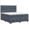 Box Spring Bed with Mattress Dark Grey 200 X 200 Cm Velvet