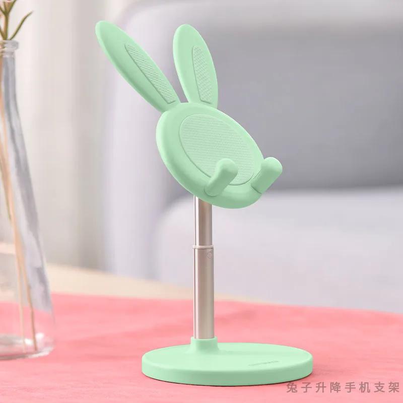 Cute Bunny Phone Holder Desktop Cell Phone Stand Height Angle Adjustable For iPhone 13 14 iPad Lovely Rabbit Tablet Support