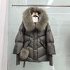 Autumn and Winter New Natural Fox Big Fur Collar Hooded Short Down Jacket Women's Thickened Warm Loose Coat