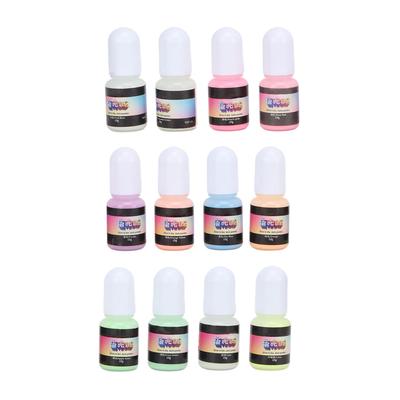 12 Pcs Glow Powder 12 Colors Crystal Glue Resin DIY Glow In The Dark Pigment Powder for Nails