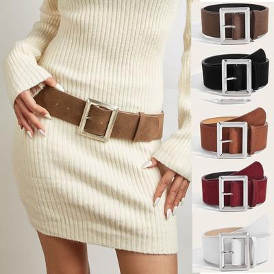 Luxury Design Suede Leather Wide Belt Maillard Styles Trouser Dress Belts  Gifts