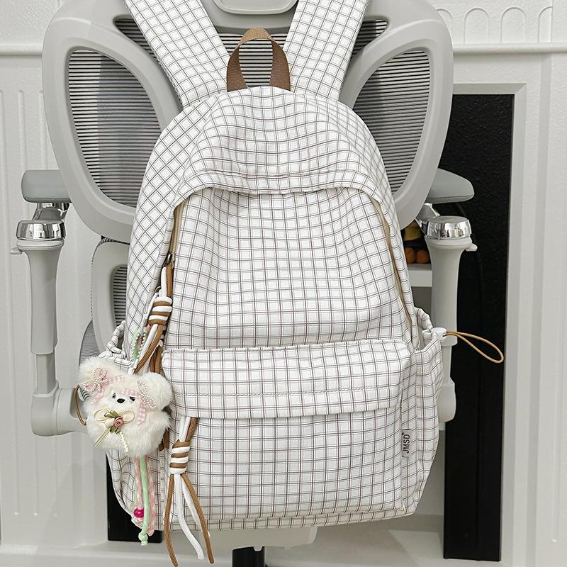 Schoolbag new plaid trend schoolbag female students Japanese versatile students large capacity design sense niche backpack backpack