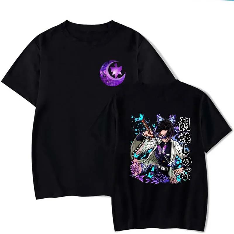 Anime New Kochou Shinobu Printed T-shirt for Women Summer Casual Harajuku Loose Crew Neck Short Sleeve Tops Clothing T-shirt