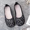 Summer sandals women's single shoes soft sole breathable lace shallow mouth versatile women's shoes comfortable flat bottom casual mother shoes mesh