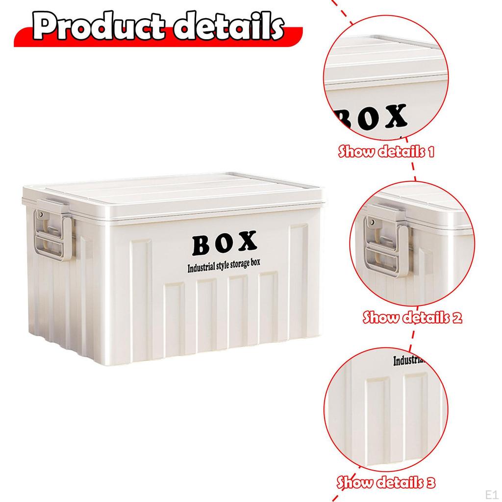 Lidded Storage Bin Box with Lid Large Heavy Duty Utility Crate Handles Tote for Tools