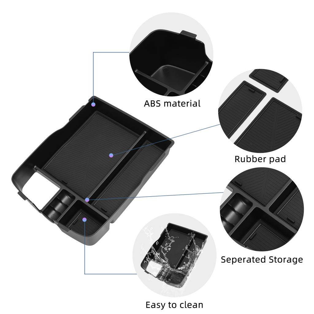 for Kia Telluride (US Version) 2020-2026 Center Console Armrest Storage Box Tray Organizer Tidying Car Accessories Black