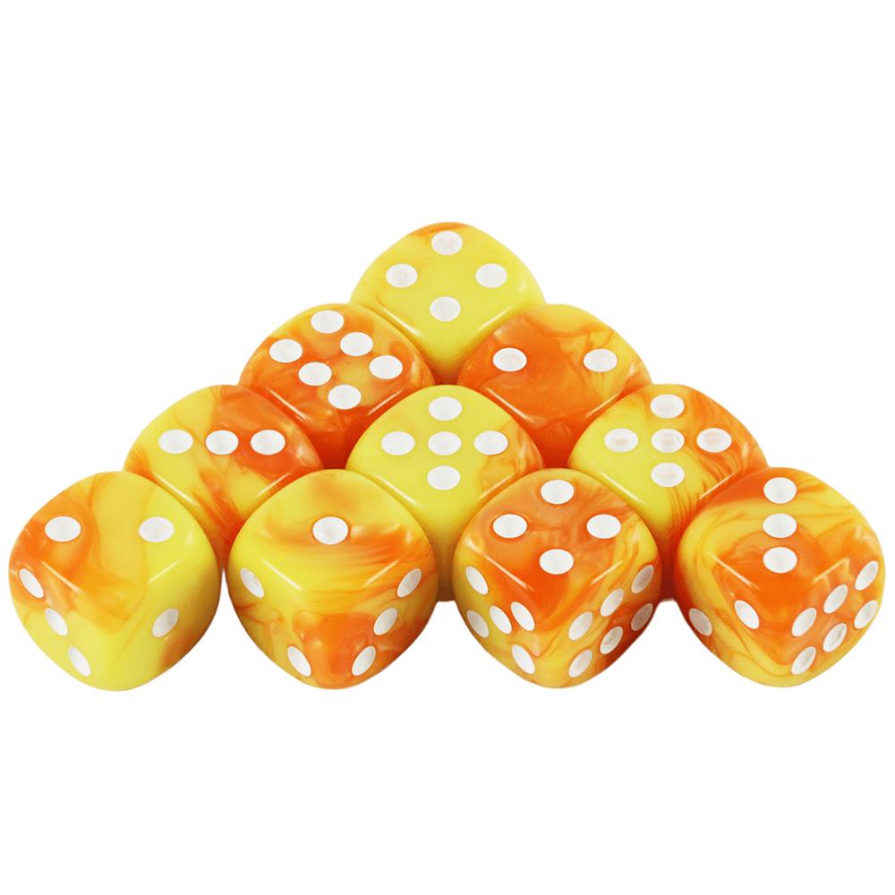 Mix Color Effect 12mm D6 Cube Playing for Gambling Board Game,Tabletop Game, Games Poker Dice