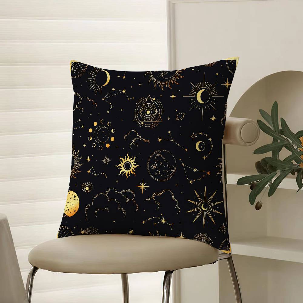 Traditionelles Eid Eid Symbol Druck Kissenbezug Komfort Sofa Bett Seidig elegant Unsichtbarer Reißverschluss Dekorative Kissenhülle
