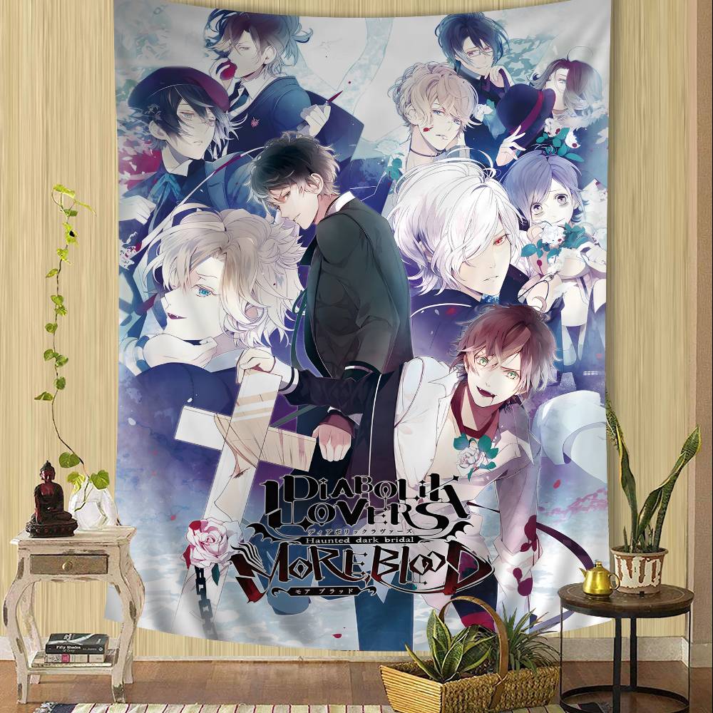 Video Game DDiabolik LLovers Colorful Tapestry Wall Hanging Hanging Tarot Hippie Wall Rugs Dorm Art Home Decor