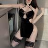 Plum Blossom Embroidery Chest High Slit Cheongsam Cosplay Lingerie Sexy Naked Back Plus Size Suit