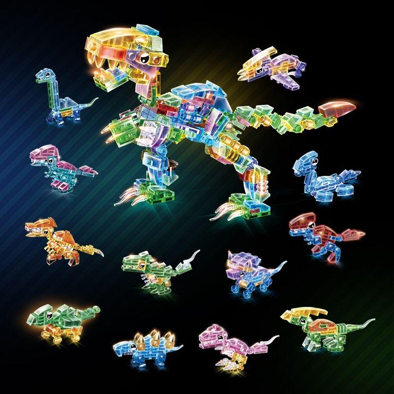 Set di Costruzioni di Dinosauri per Bambini, Giocattoli di Dinosauri Educativi Fai-da-te 12 in 1, Regali per Bambini e Bambine di 3 4 5 Anni in Su, Gadget per Feste