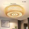 Bamboo Woven Rattan Ceiling Light Boho Hanging Pendant Lamp Flush Moun Light Fixture for Bedroom Living Room Dining Room Light