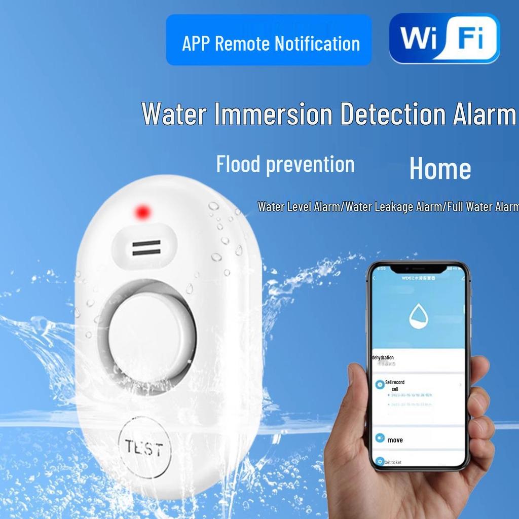 WiFi Water Leak Detector Alarm - Tuya Smart Sensor with Mobile Alerts