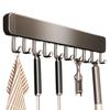 30/40/50cm Stainless Steel Non Perforated Kitchen Hook Rack With Movable Hooks For Spoon Shovel Utensil Organization