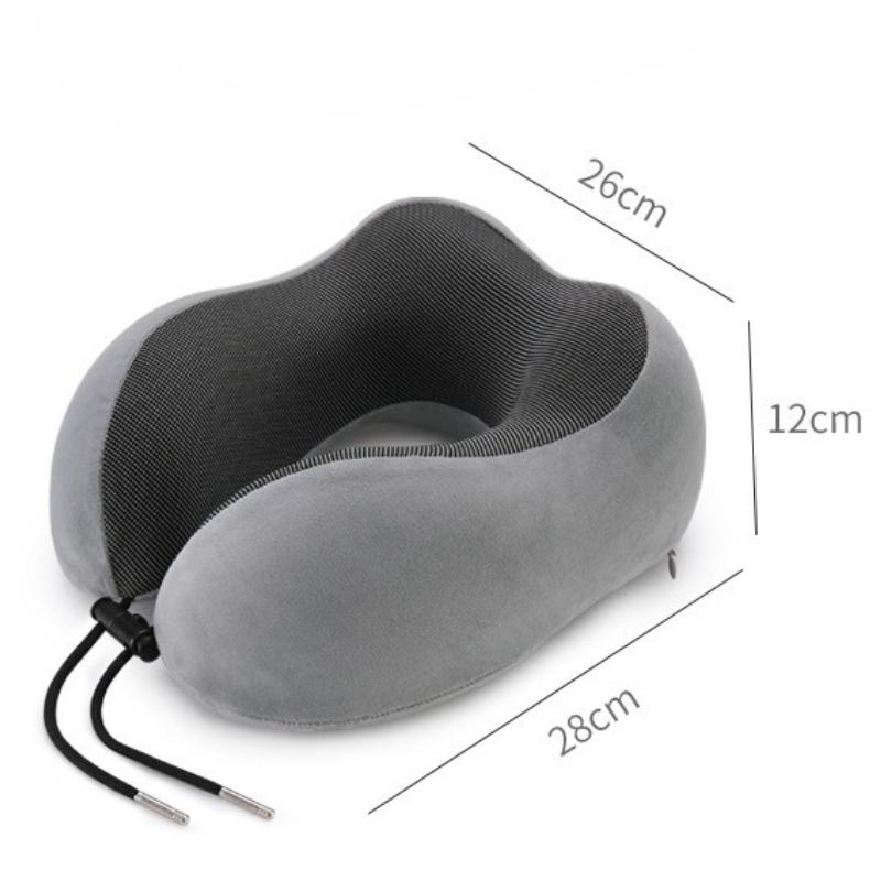 Memory Foam U Shaped Neck Pillow - Soft Travel Companion with Massage Feature, Ideal for Airplane, Car & Cervical Support