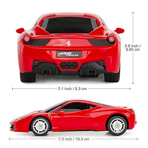 RASTAR 1/24 Scale Ferrari 458 Italia RC Model Car, Electric RC Car, Remote Control Car, Officially Certified Toy Car, Red