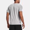 Under Armour Rush Series Solid Color Logo Training Slim Fit Printed T-Shirt Men Tops Halo-Gray 1361130-014