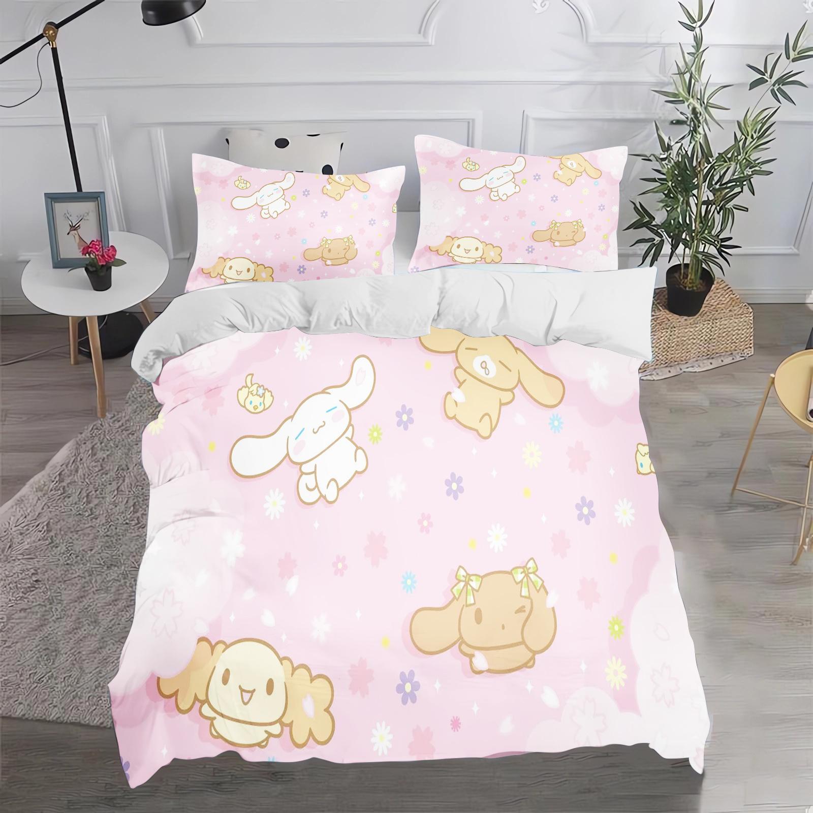 

Comforter Sanrio Company Cinnamoroll100% Polyesteranime Printed Bedding Set Queen Cotton Cute Printed Cartoon Comforter (quilt)-EU Single(135*200cm)3pcs