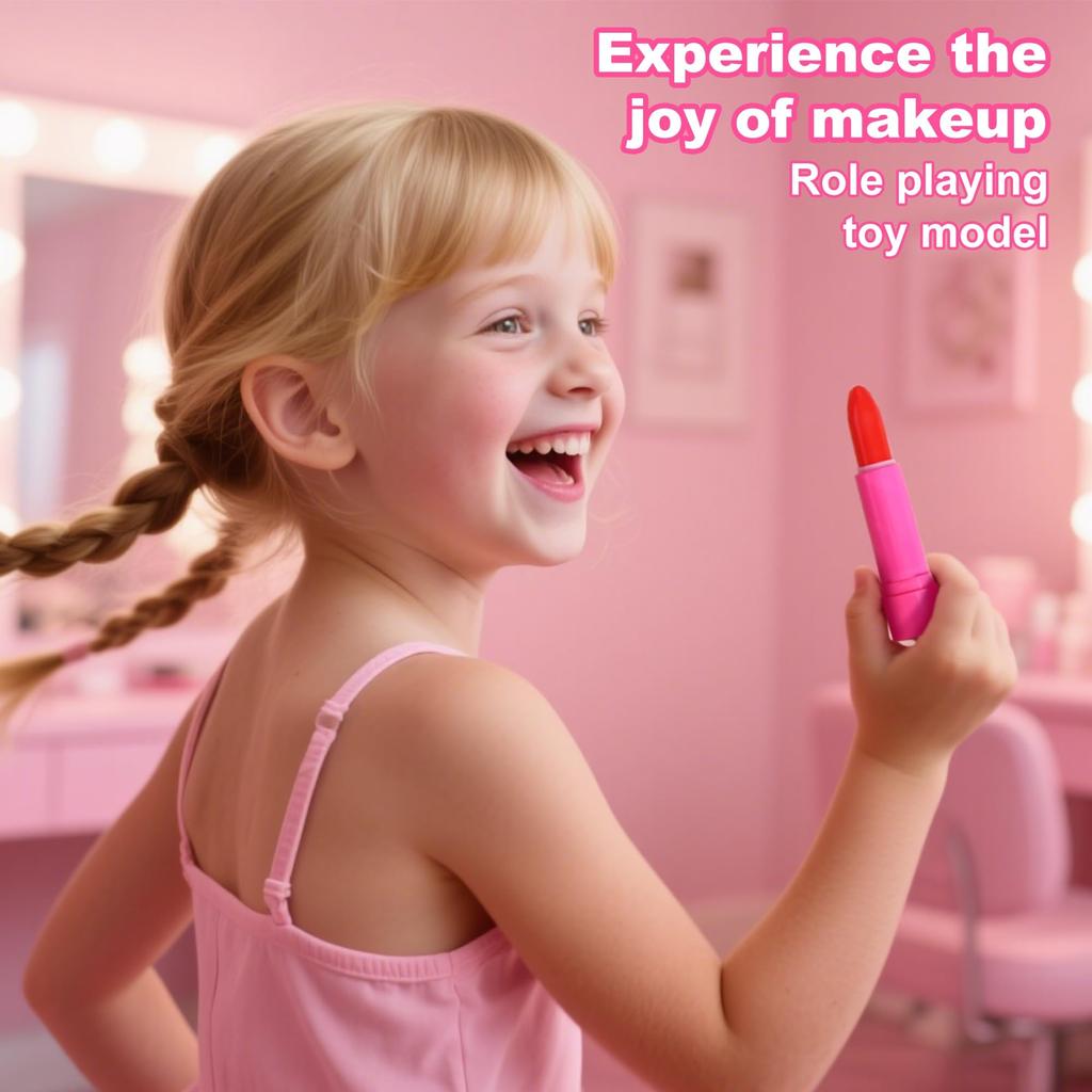 AIUAZA Home Makeup Toys and Kids Princess Birthday Gift for Girls Ages Kids' 10-Piece Set, Liquid-Free Powder-Free, Girls' Dress-Up Toy, Play, 4-12