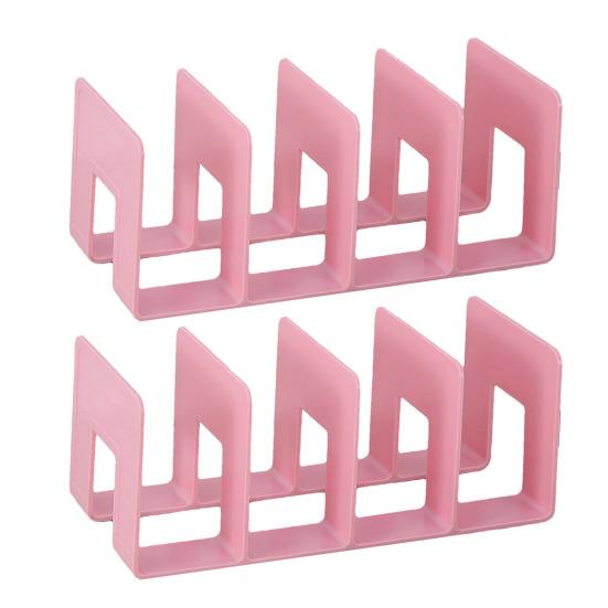 2 шт. вертикальная полка для хранения книг, полка с гладкими краями, без заусенцев, прочная несущая книга розовый