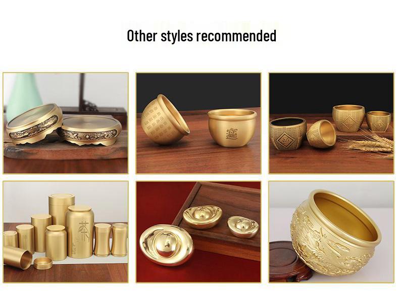 Copper Pot Decorative Ashtray: Pure Brass Blessings and Wealth Attraction Jar.