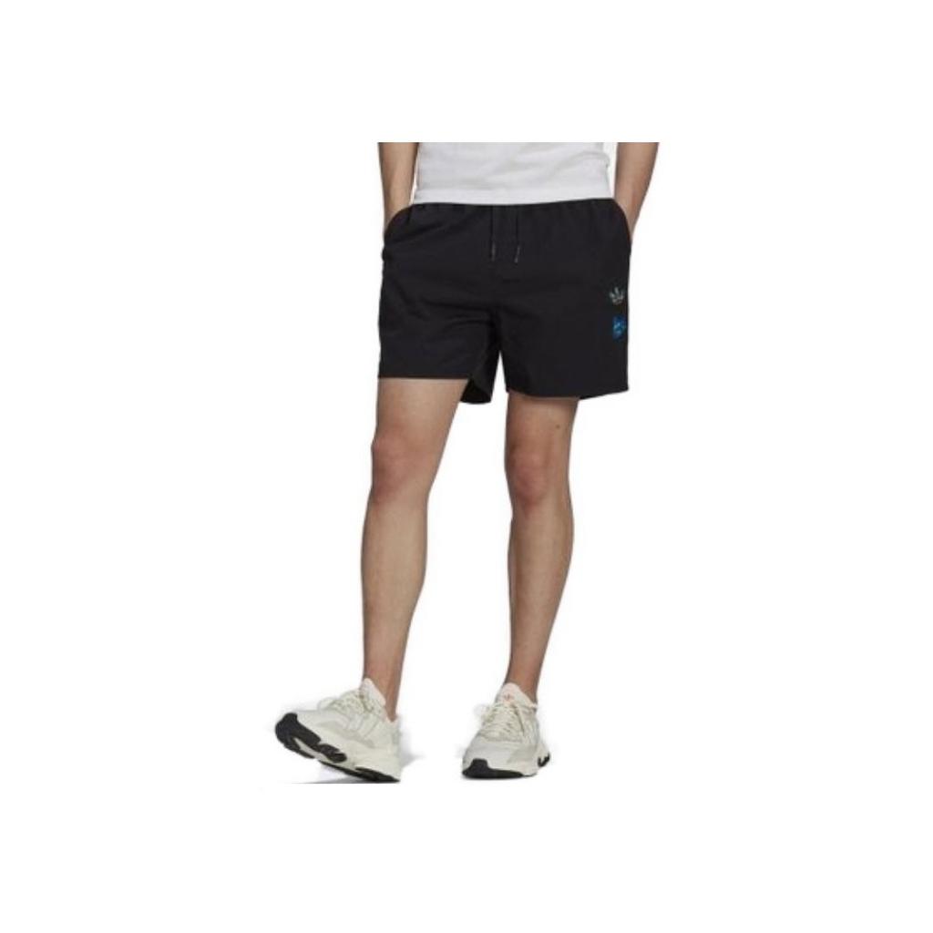 Adidas Originals Artist Clover Print Drawstring Mid-Waist Athletic Shorts Men Shorts Black HA4686