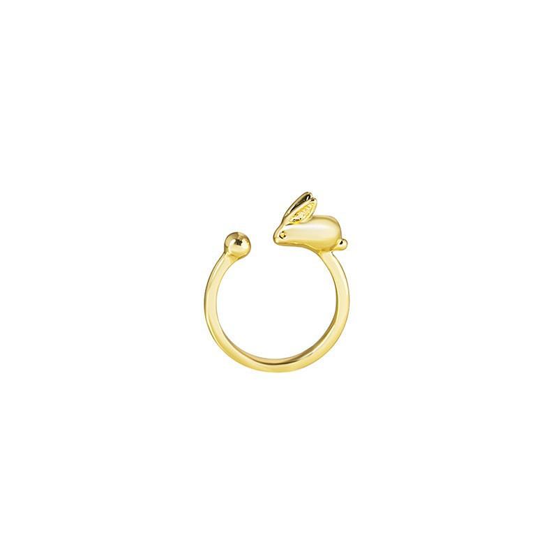 Japanese And Korean Creative Cartoon Open Ring Natal Rabbit Ring Love Like Butterfly Snake High Sense Ring