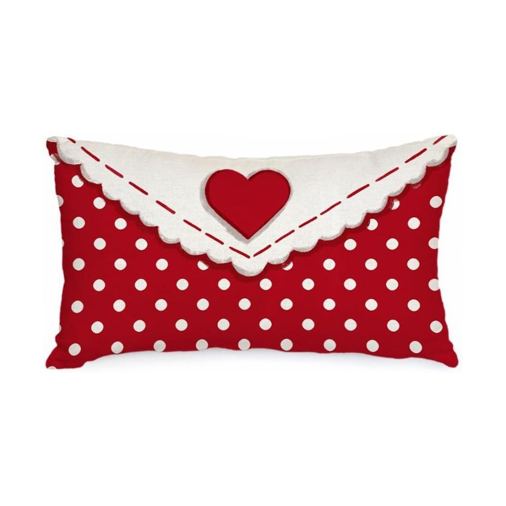Fashion Red Heart Envelope Throw Pillow Cover Polyester Soft Wedding Cushion Case Pillowcase Decoration for Sofa Couch