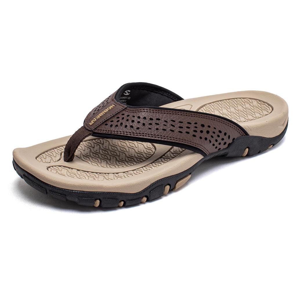 HOBIBEAR Herren Sommer-Flip-Flops mit Fußgewölbeunterstützung und dicker Sohle für den Außenbereich, Strand oder Zuhause.