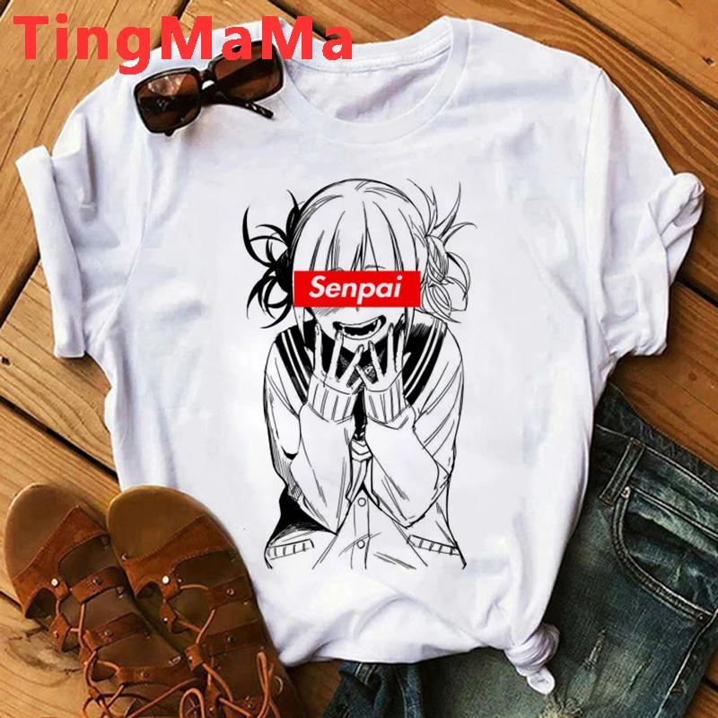 Japanese Anime My Hero Academia T Shirt Unisex Kawaii Cartoon Himiko Toga Funny Graphic T-shirt Fashion Ullzang Tshirt FeUnisex