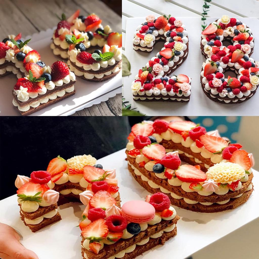 3D Silicone Number Cake Mold DIY Digital Bakery Chocolate Pastry Cream Non-Stick Baking Mould for Birthday Wedding Anniversary